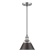  3306-S PW-RBZ - Orwell 7.5" Wide Small Pendant in Pewter with Rubbed Bronze